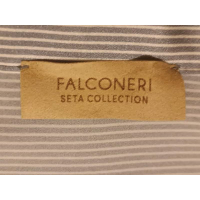 Falconeri - Camicia da donna in seta rigata bianco grigio - Italianfashionglam