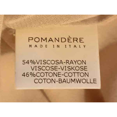 Pomandère - Blusa in misto cotone color beige smanicata - Italianfashionglam