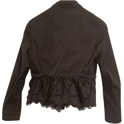 Pinko - Giacca chiodo da donna in pizzo San Gallo di poliestere nero - Italianfashionglam
