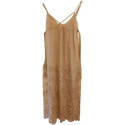 Suoli - Dress in pizzo trasparente in cotone e nylon beige - Italianfashionglam