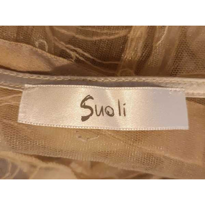 Suoli - Dress in pizzo trasparente in cotone e nylon beige - Italianfashionglam