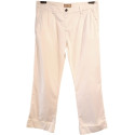 Fay - Pantalone da donna in cotone bianco gamba dritta - Italianfashionglam