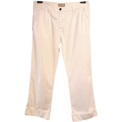 Fay - Pantalone da donna in cotone bianco gamba dritta - Italianfashionglam