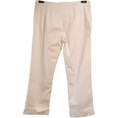Fay - Pantalone da donna in cotone bianco gamba dritta - Italianfashionglam