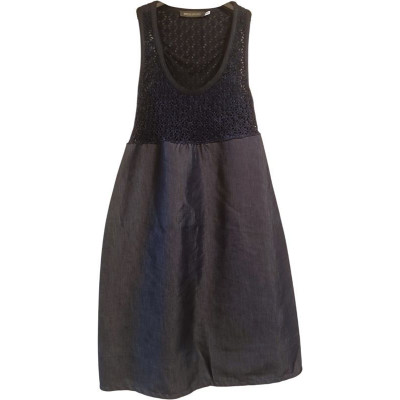 Ermanno Scervino - Abito a maglia cotone e seta blu dark - Italianfashionglam