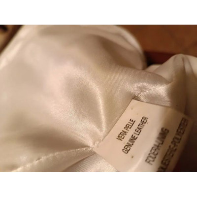 Luisa Spagnoli - Blazer da donna in pelle bianca 2 bottoni - Italianfashionglam