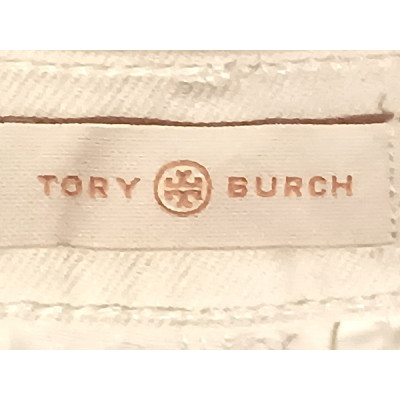 Tory Burch - Jeans donna in cotone denim bianco 5 tasche - Italianfashionglam