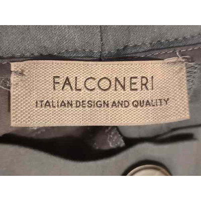 Falconeri - Pantalone da donna in lana blu a gamba dritta - Italianfashionglam