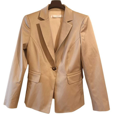 Intrend - Blazer da donna in cotone beige mono bottone - Italianfashionglam