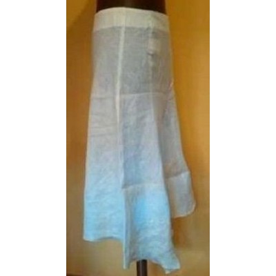 Caractere - Gonna in puro lino di color bianco con balze - Italianfashionglam