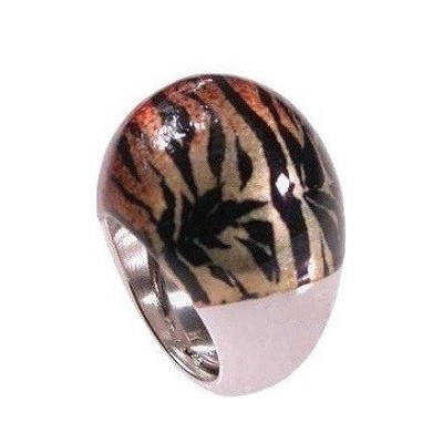 Anello chic da donna artigianale in argento tigrato-Italianfashionglam-1